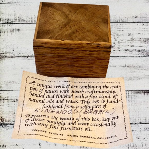 Vintage '78 Wood Trinket Box Artist Signed Gruenberg KINGWOOD FROM BRAZIL - Picture 2 of 16
